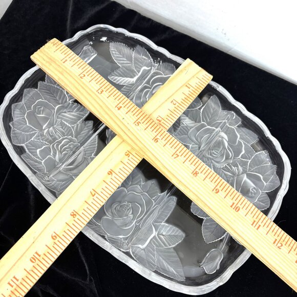 80’s Roses  Clear Glass Relish Party Tray  EUC - Picture 9 of 10